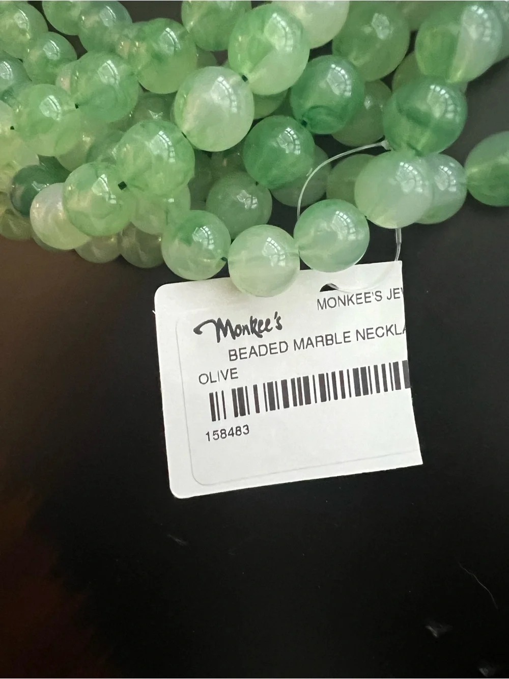 Green Multi-Strand Beaded Statement Necklace
